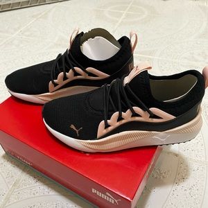 Puma black and rose gold softfoam shoes for kids 13C
